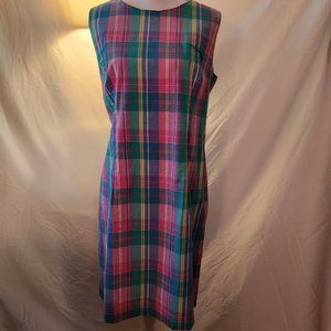 Chadwicks Summer Plaid Sheath, size 14/16